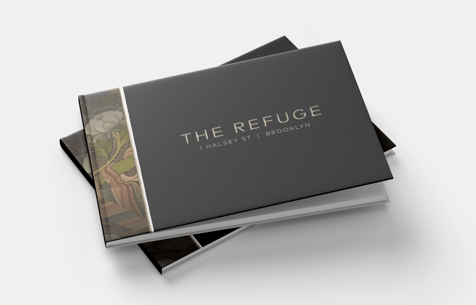 The Refuge brochure with a dark cover, 1 Halsey St, Brooklyn
